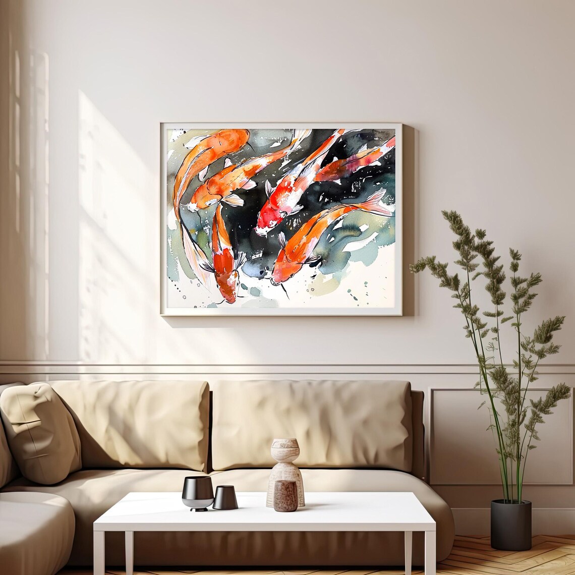 Koi Fish Watercolor Art Print, Fish Wall Art - Image 3