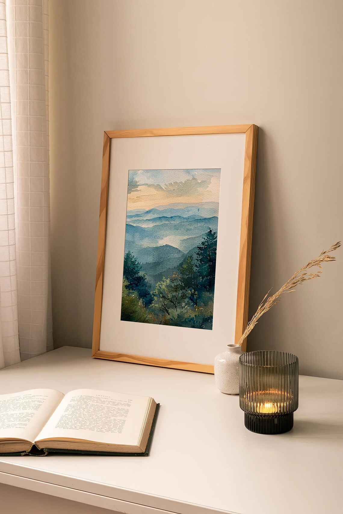 Blue Ridge Watercolor Art Print, North Carolina Mountains - Image 2