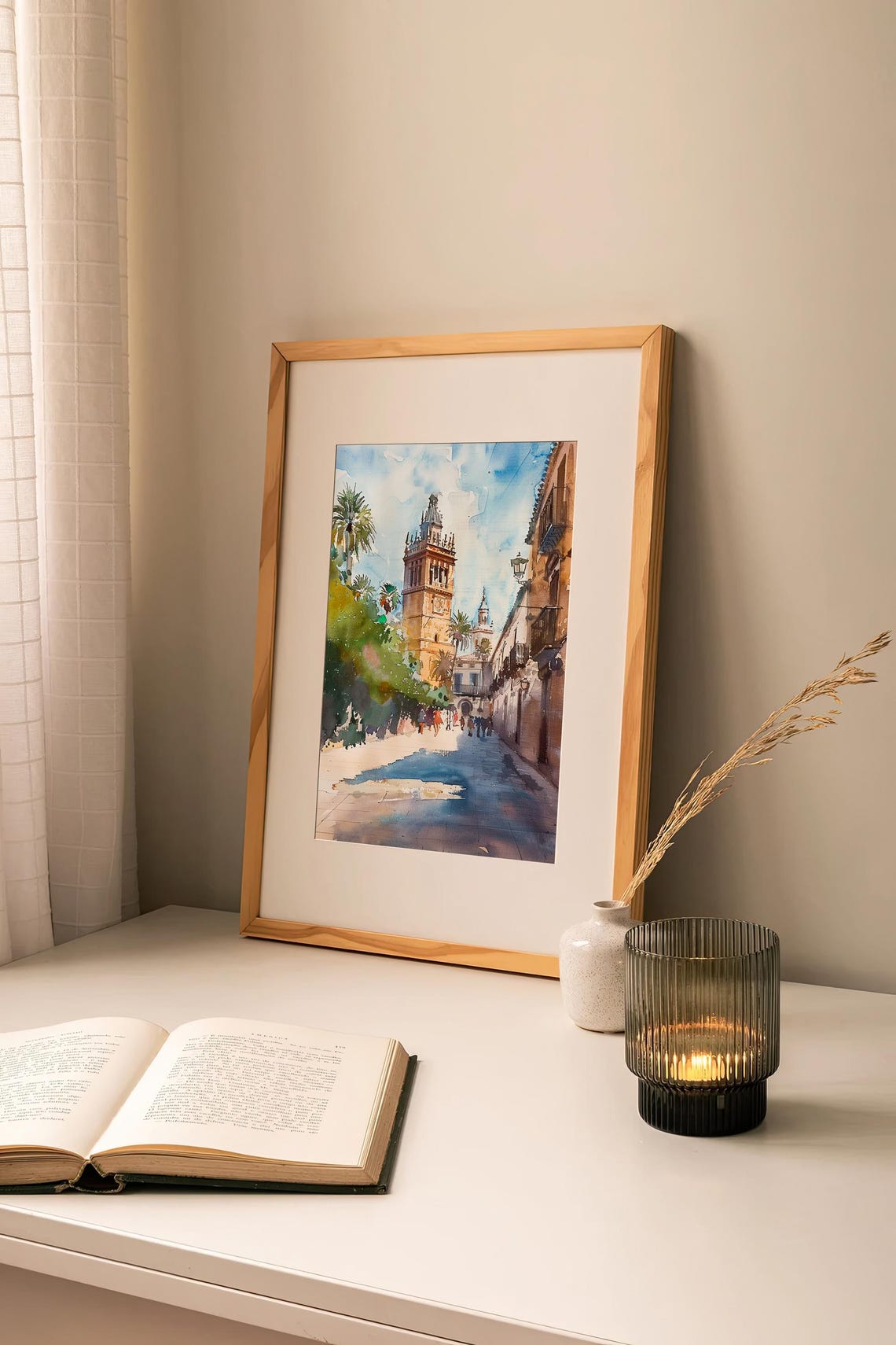 Seville City Watercolor Art Print Spain Cityscape Watercolor Painting Cityscape Wall Art Travel Gifts By Feelingprints - Image 2