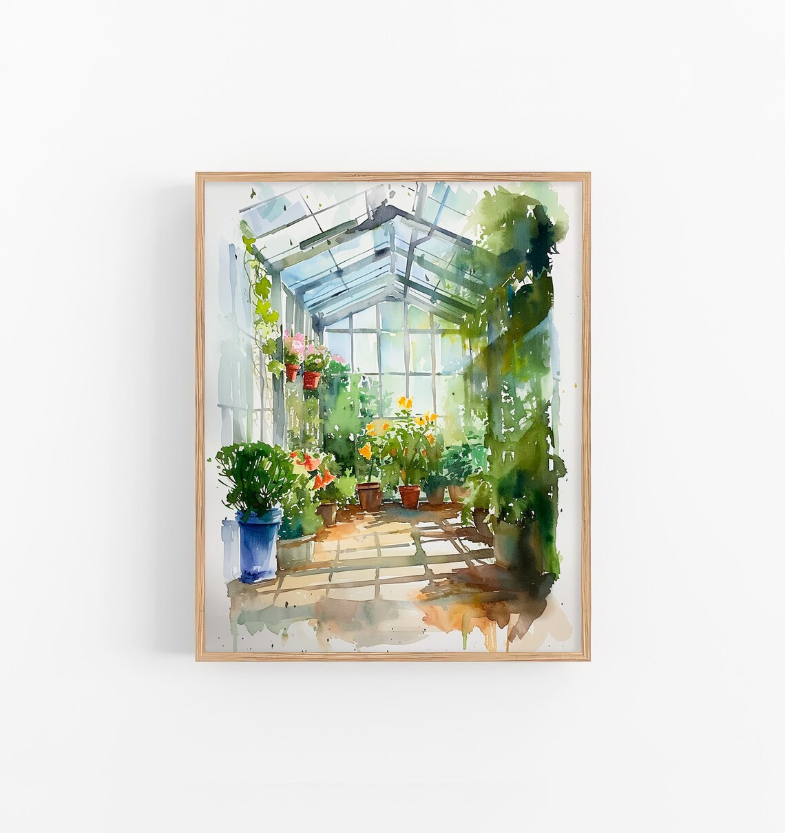 Greenhouse Painting Botanical Watercolor Art Print