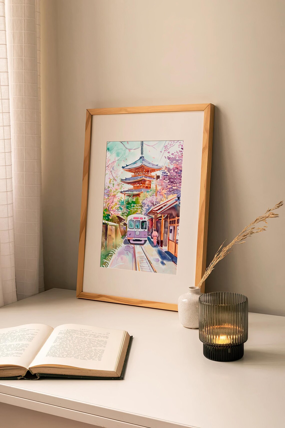 Kyoto Watercolor Travel Poster, Japan Cityscape - Image 2