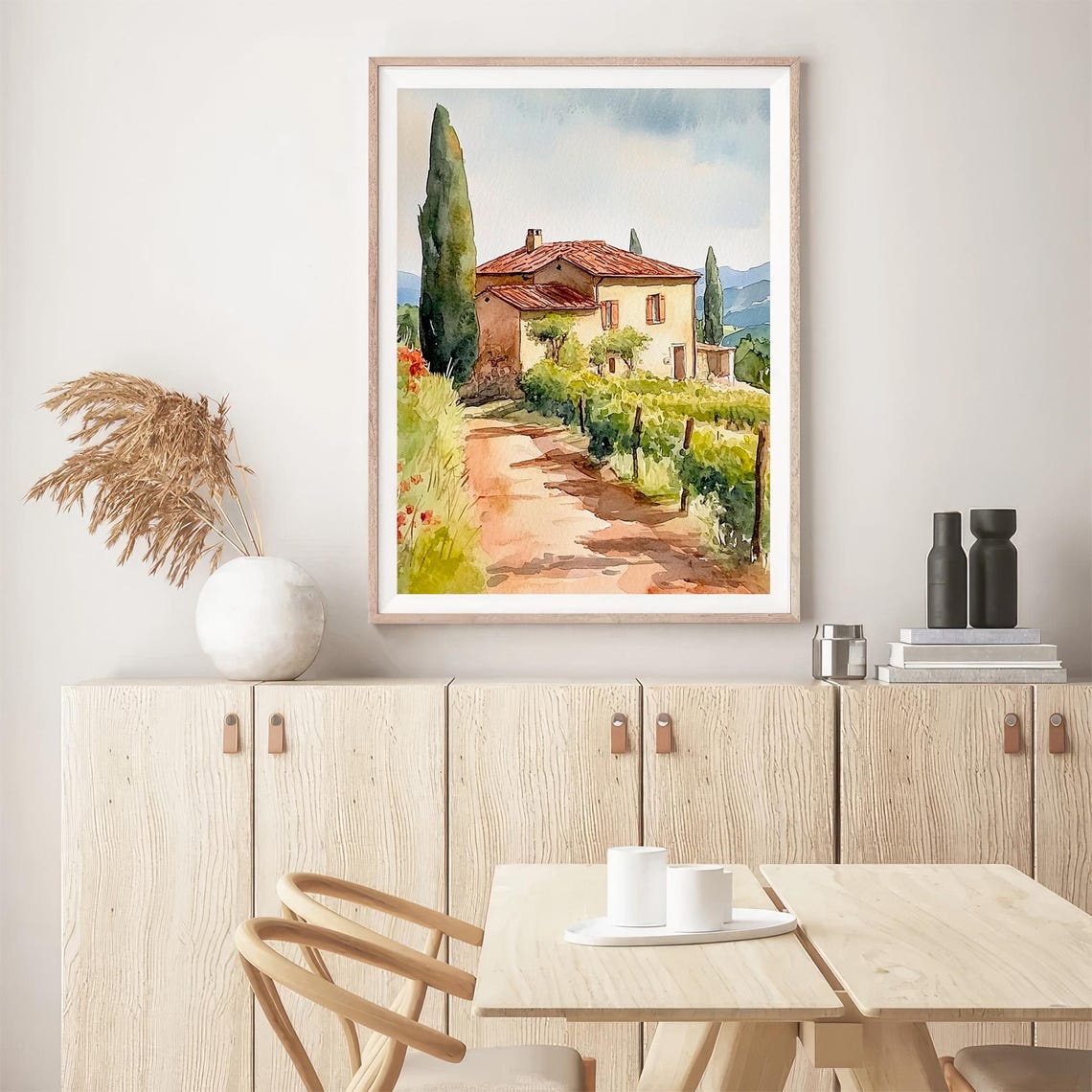 Tuscany Countryside Watercolor Art Print Italian Farmhouse Wall Art Decor Italian House Wall Art Travel Gifts By Feelingprints - Image 5