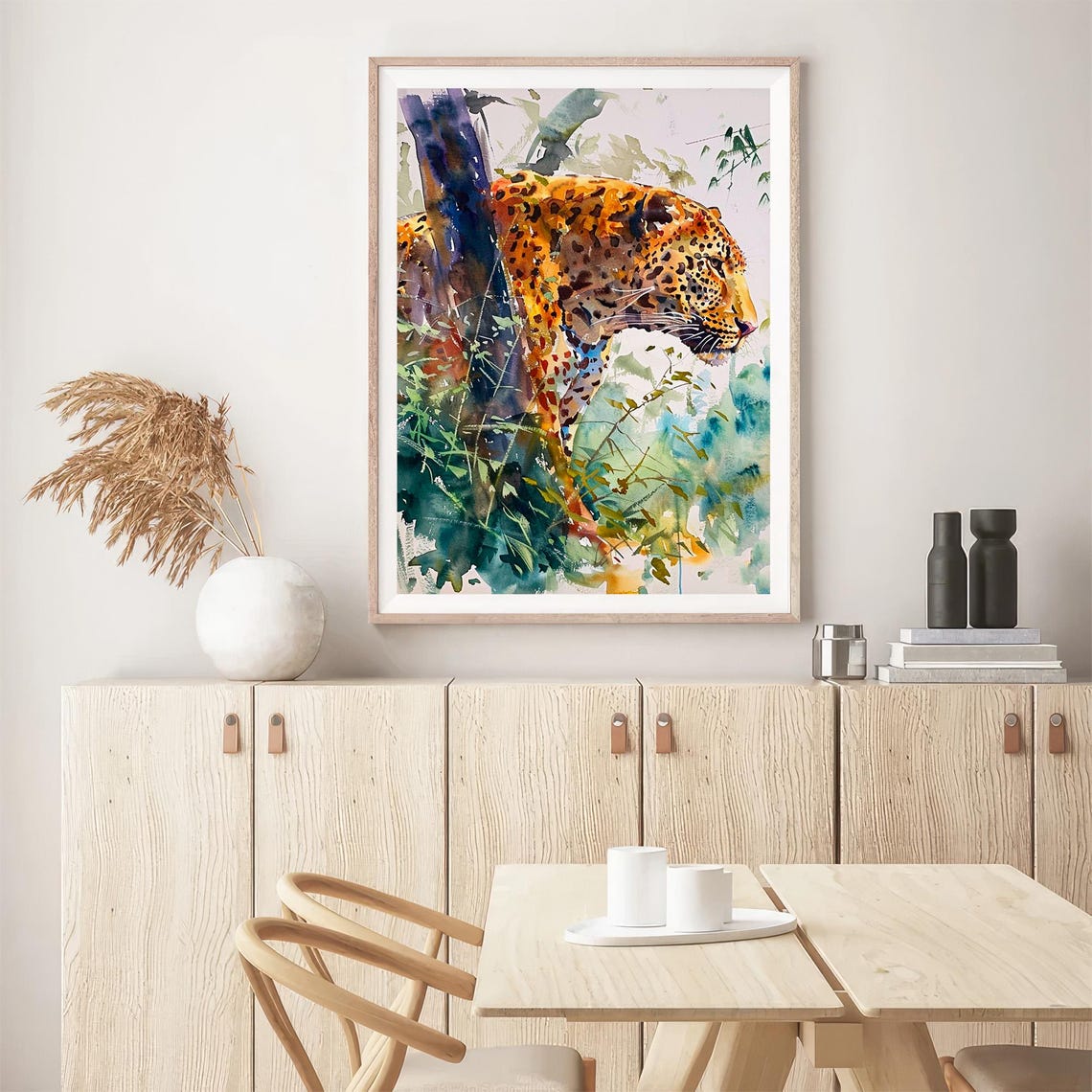 Leopard Watercolor Wild Big Cat Jungle Wildlife Nature Art Print - Image 5