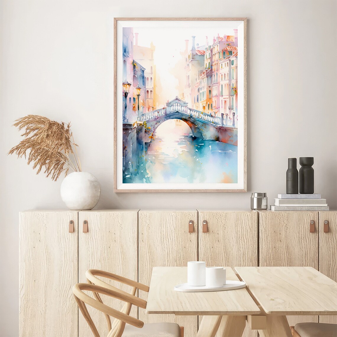 Grand Canal Watercolor Art Print, Venice Cityscape - Image 5