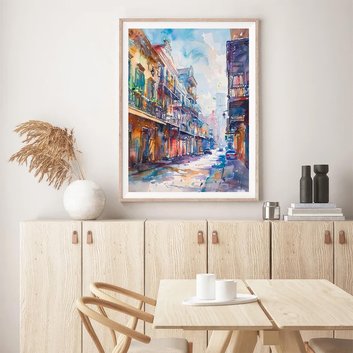 New Orleans French Quarter Balconies Street Watercolor City Poster - Image 5