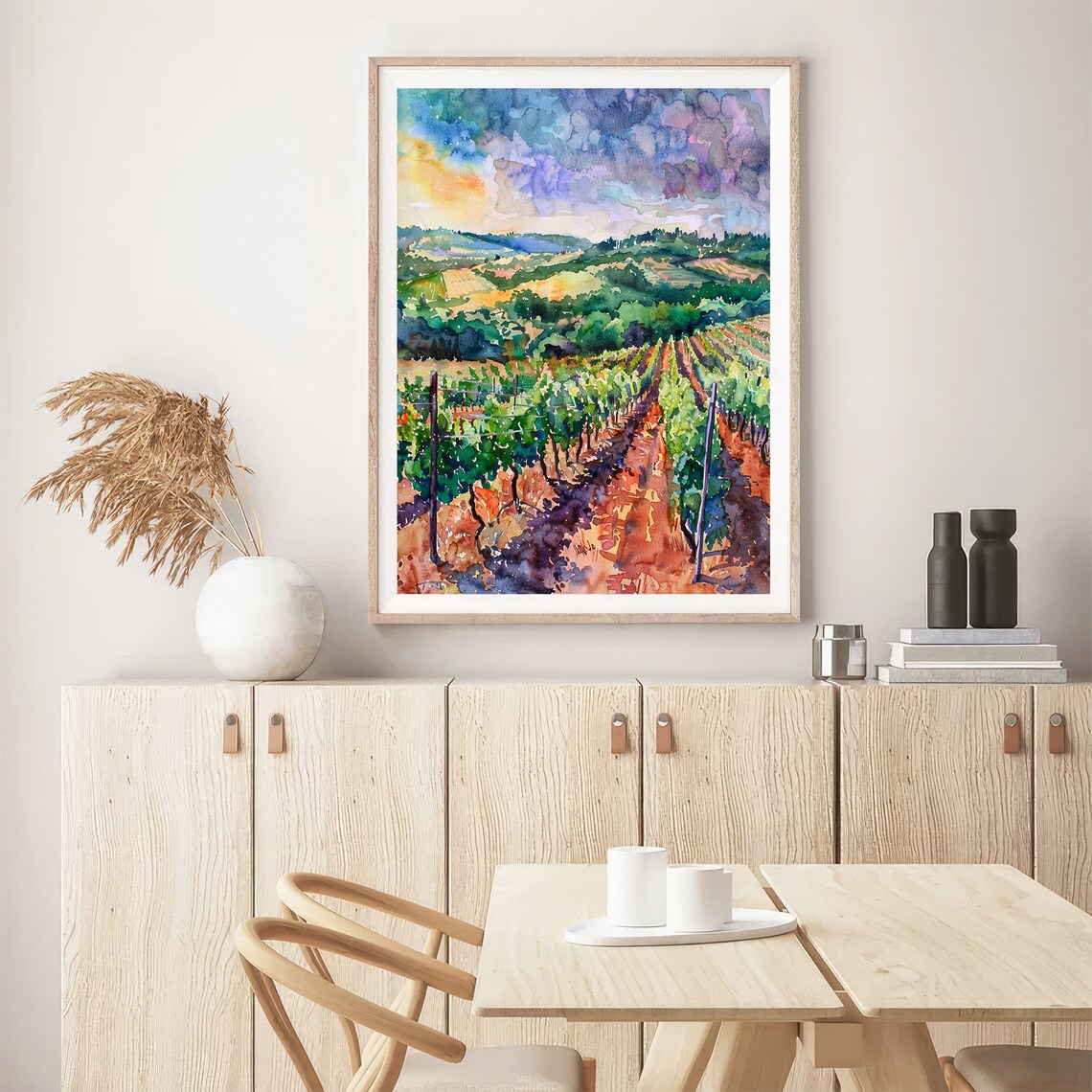Napa Valley Watercolor Art Print, California Landscape - Image 5