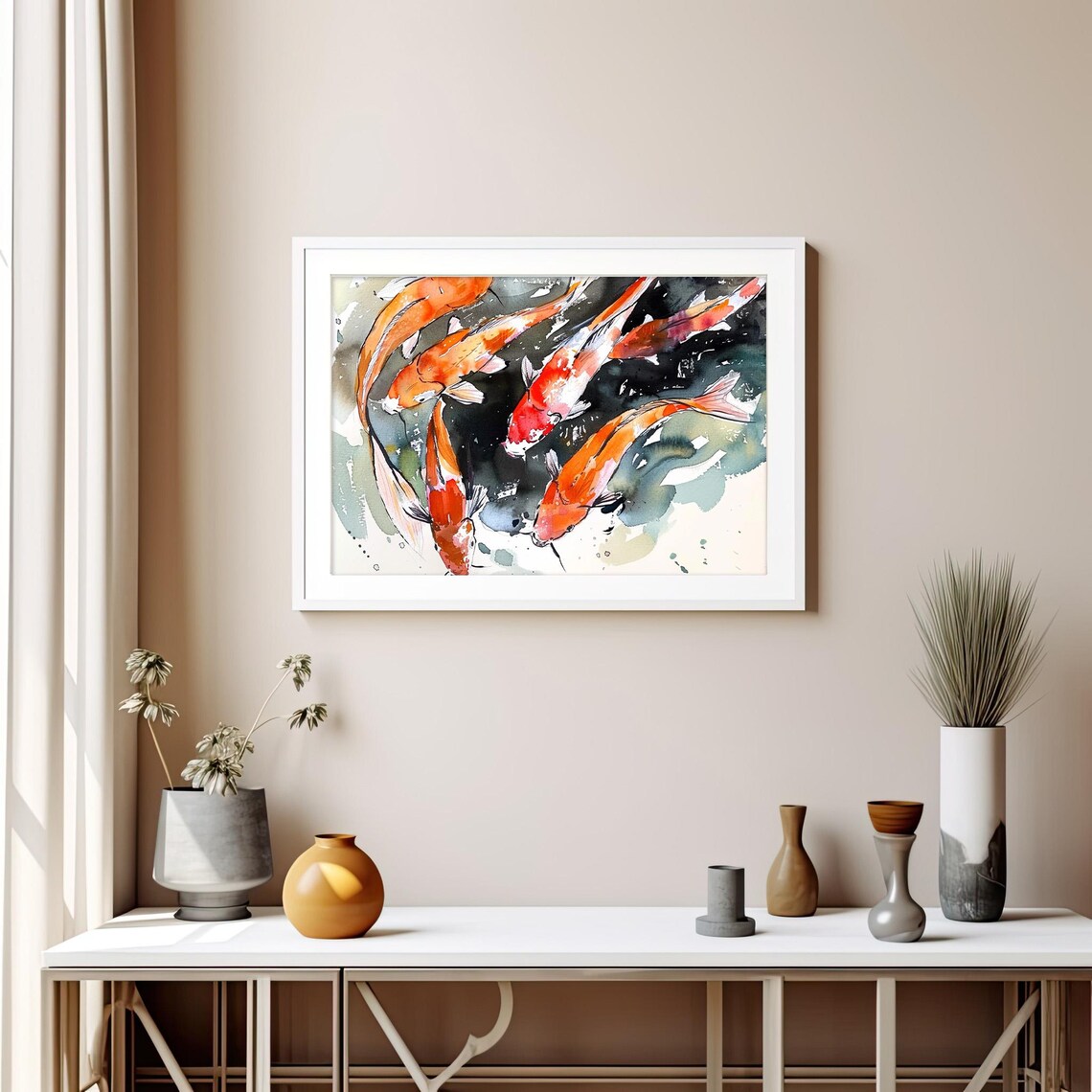Koi Fish Watercolor Art Print, Fish Wall Art - Image 5