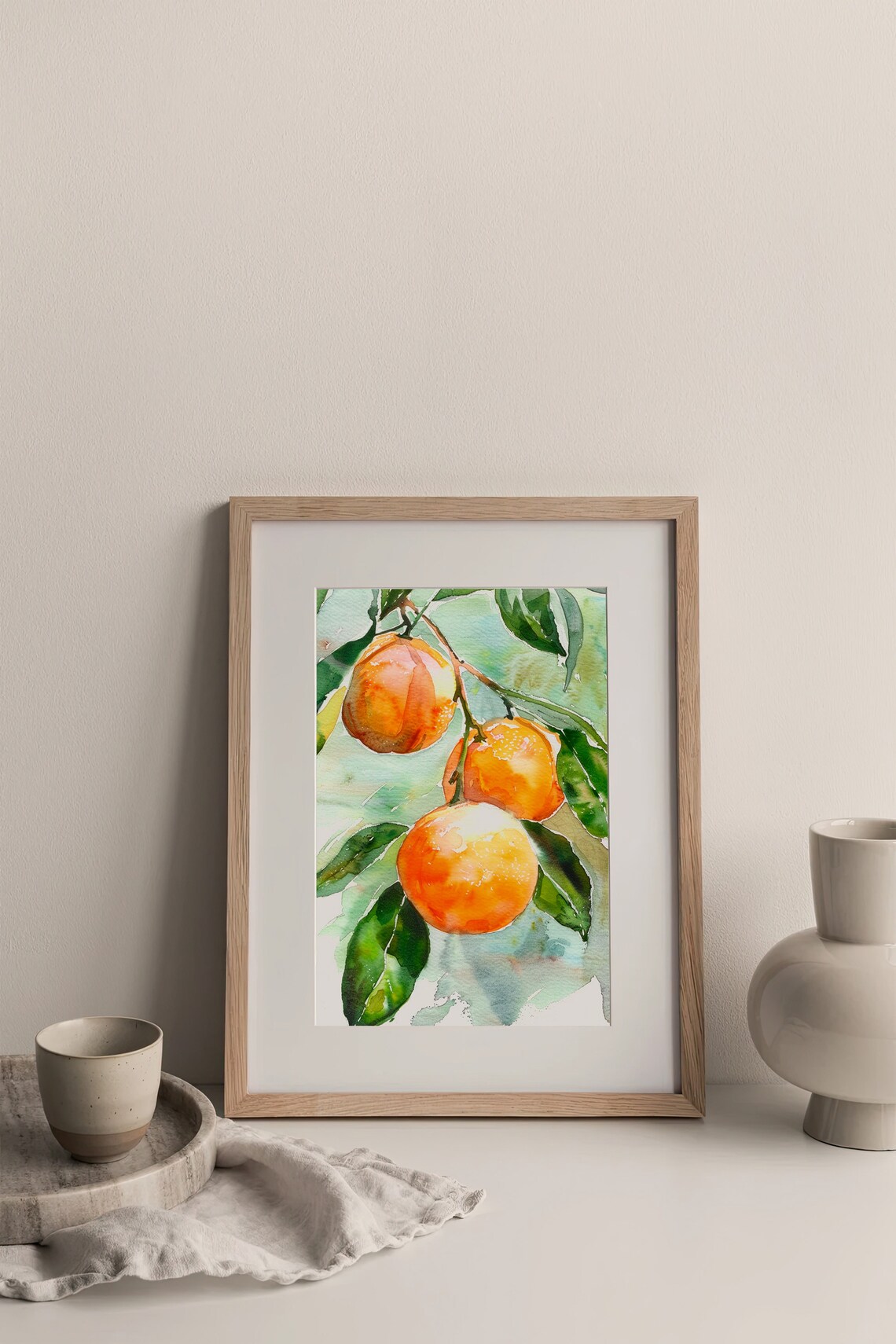 Orange Fruit Watercolor Kitchen Art Print - Image 2