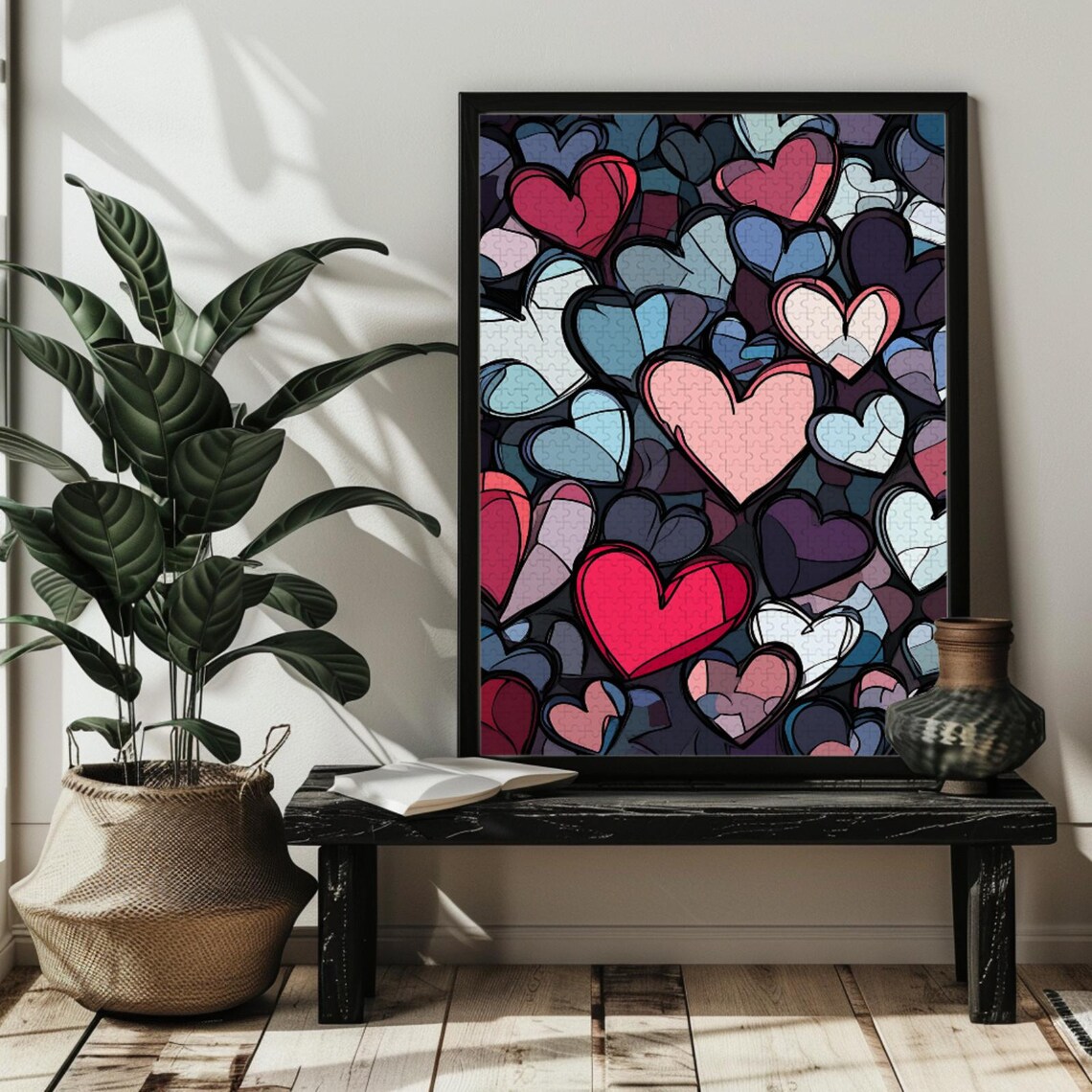 Valentine's Day Love Heart Jigsaw Puzzle Art Print - Image 3
