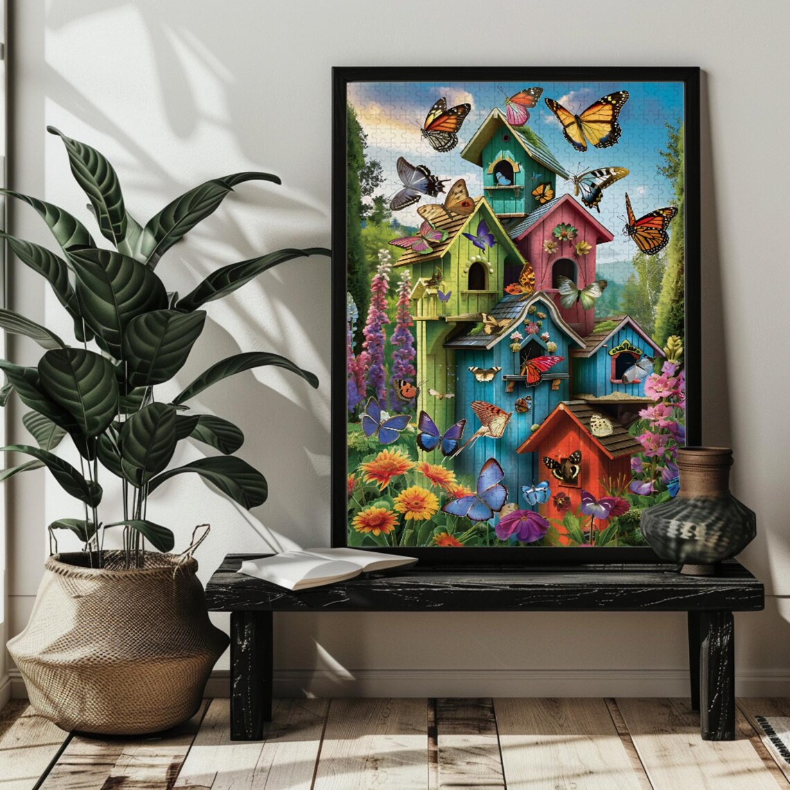 Vibrant Garden Wall Art Print, Wildflower Butterflies - Image 3