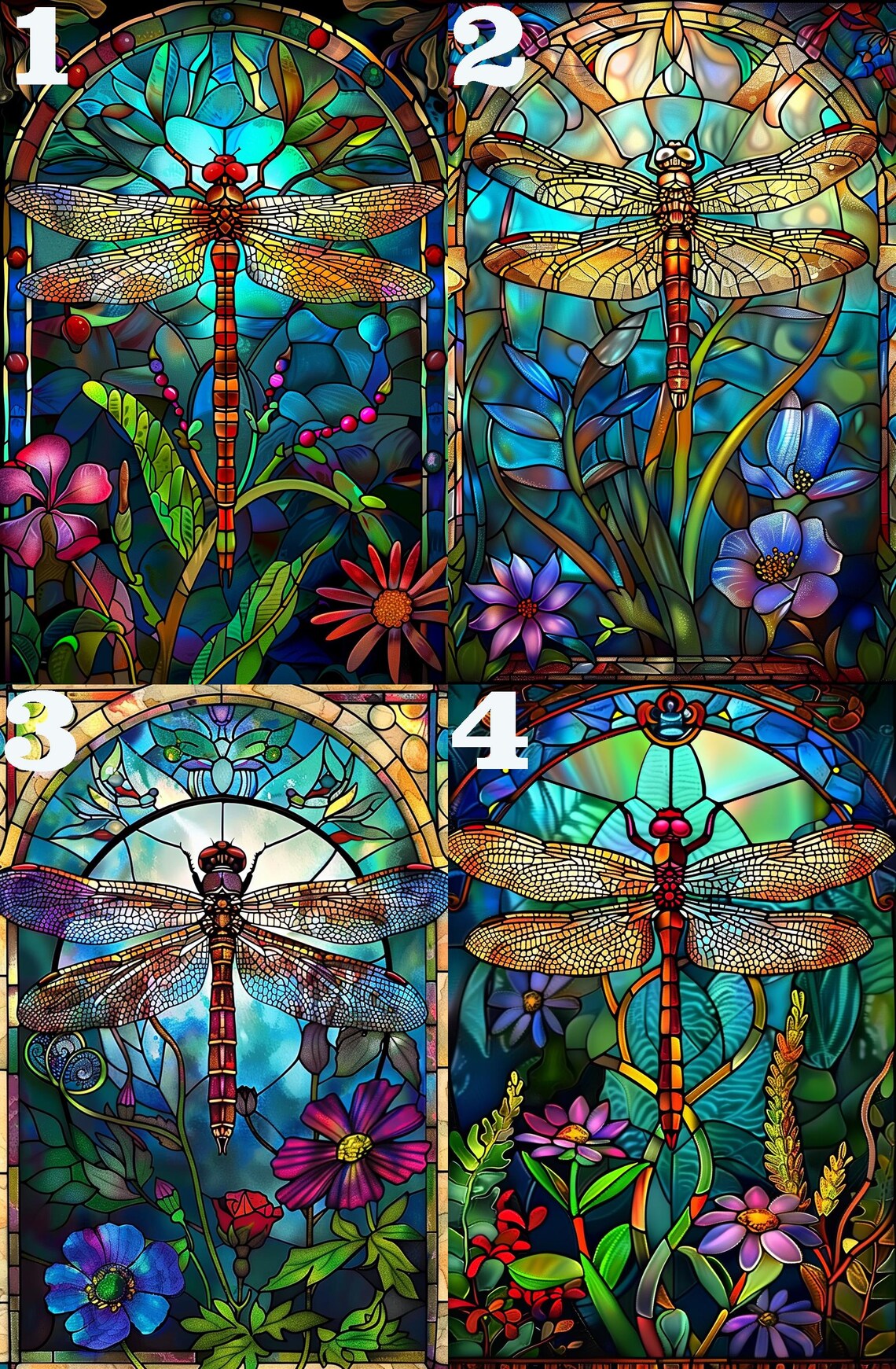 Stained Glass Dragonfly Art Print, Dragonfly Decor - Image 4