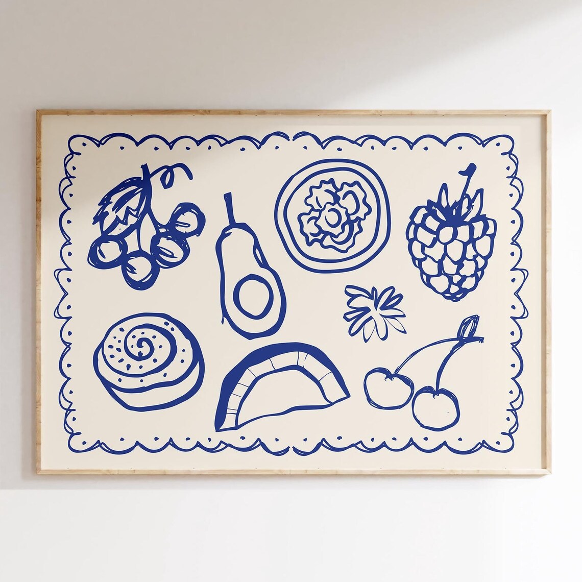 Hand Drawn Food Print, Retro Kitchen Art