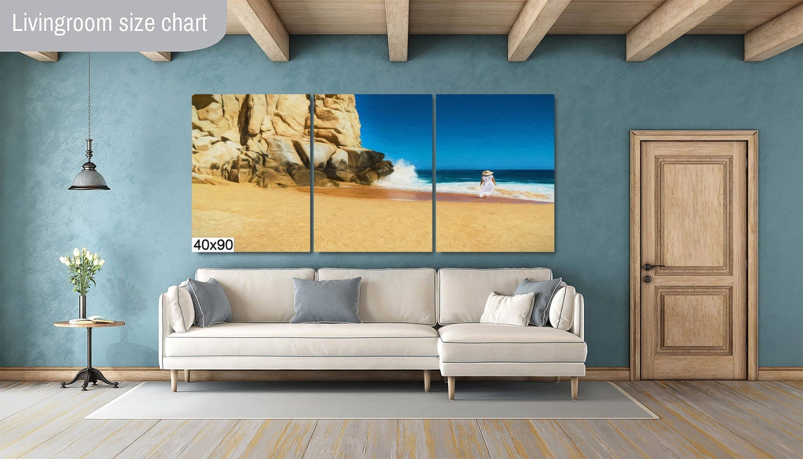 Cabo San Lucas Rocky Cliff Beach Stroll Painterly Sunset Travel Poster - Image 2
