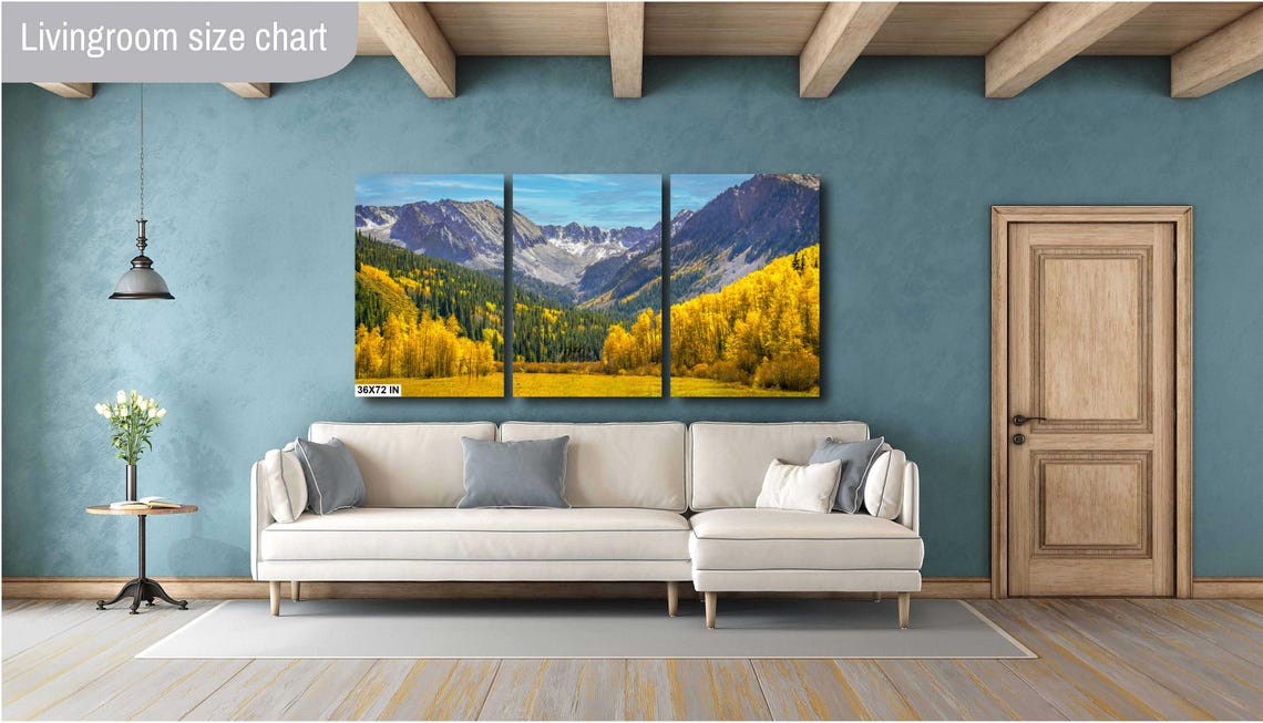 Colorado Mountain Valley Meadow Golden Aspens Snow Peaks Poster - Image 2