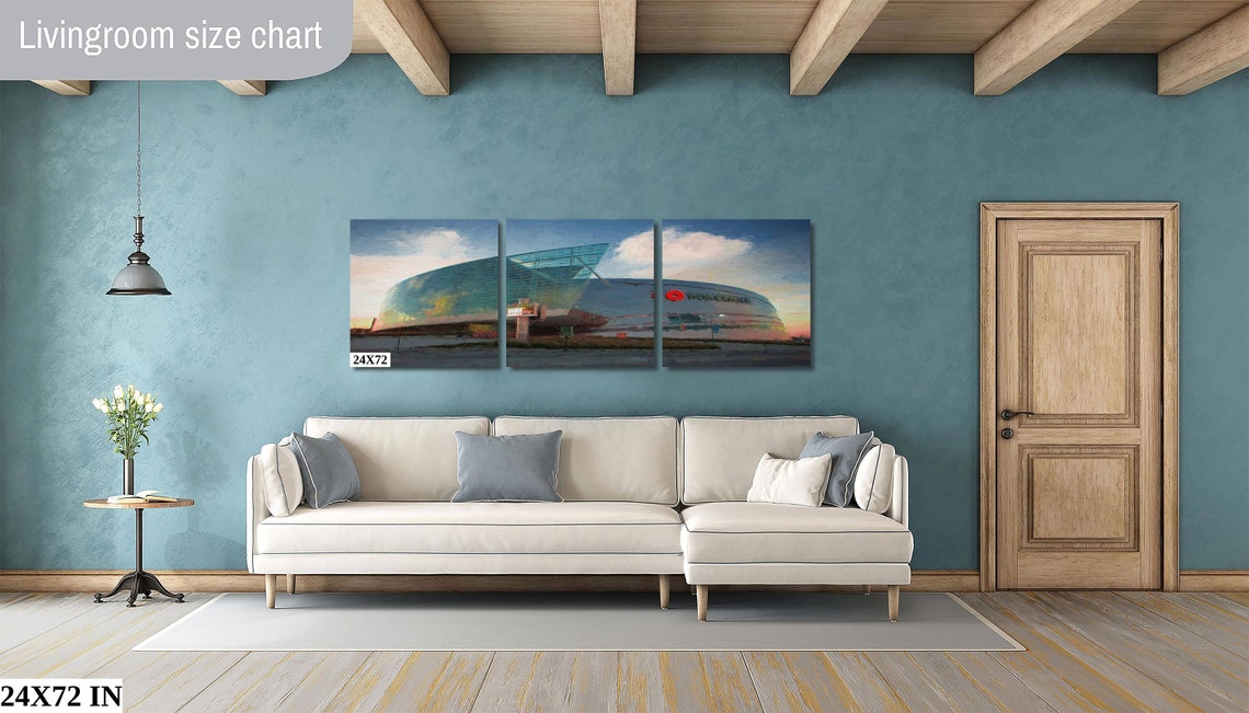 Tulsa Oklahoma BOK Center Glass Arena Sunset Painted Art Poster - Image 3