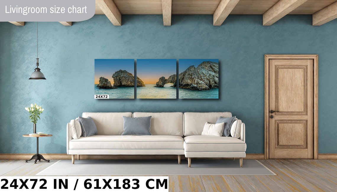 Cabo Arch El Arco Sea Stacks Golden Sky Turquoise Water Poster - Image 3
