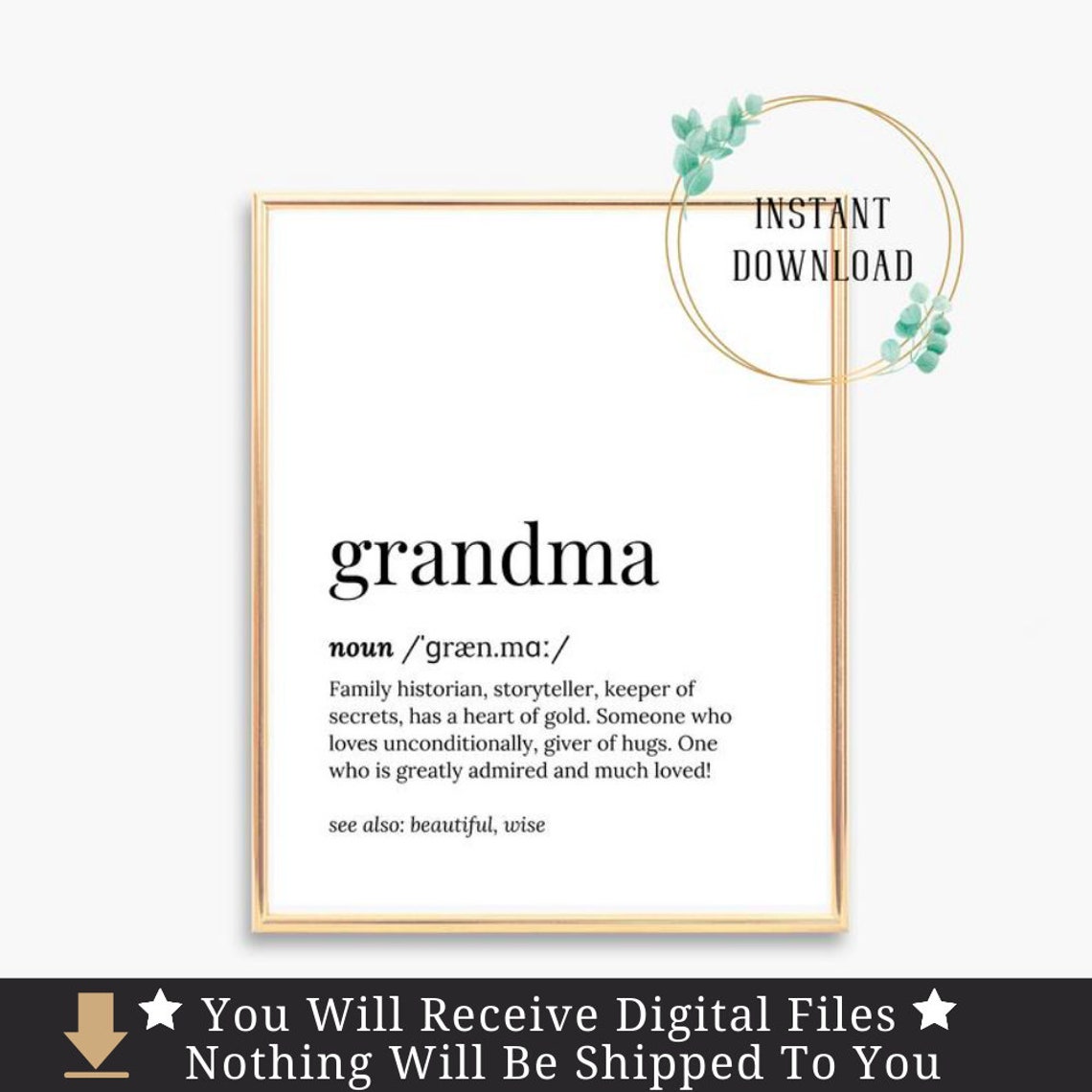 Grandma Dictionary Definition Family Historian Love Gift Poster