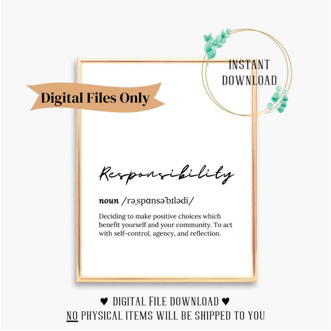 Responsibility Dictionary Definition Script Font Office Poster