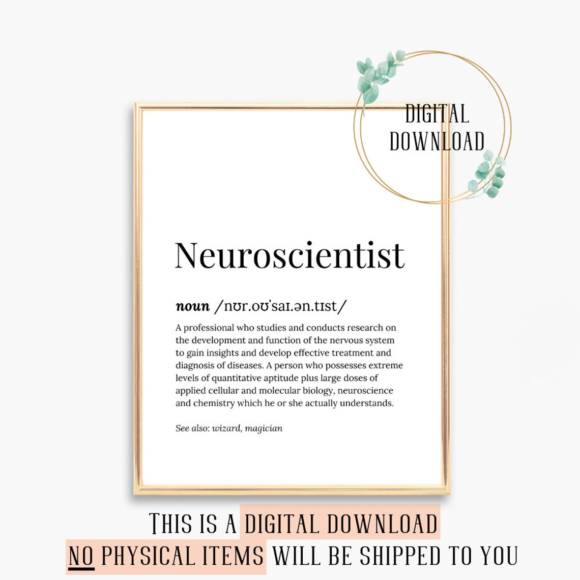 Neuroscientist Funny Dictionary Definition Graduation Gift Poster - Image 3
