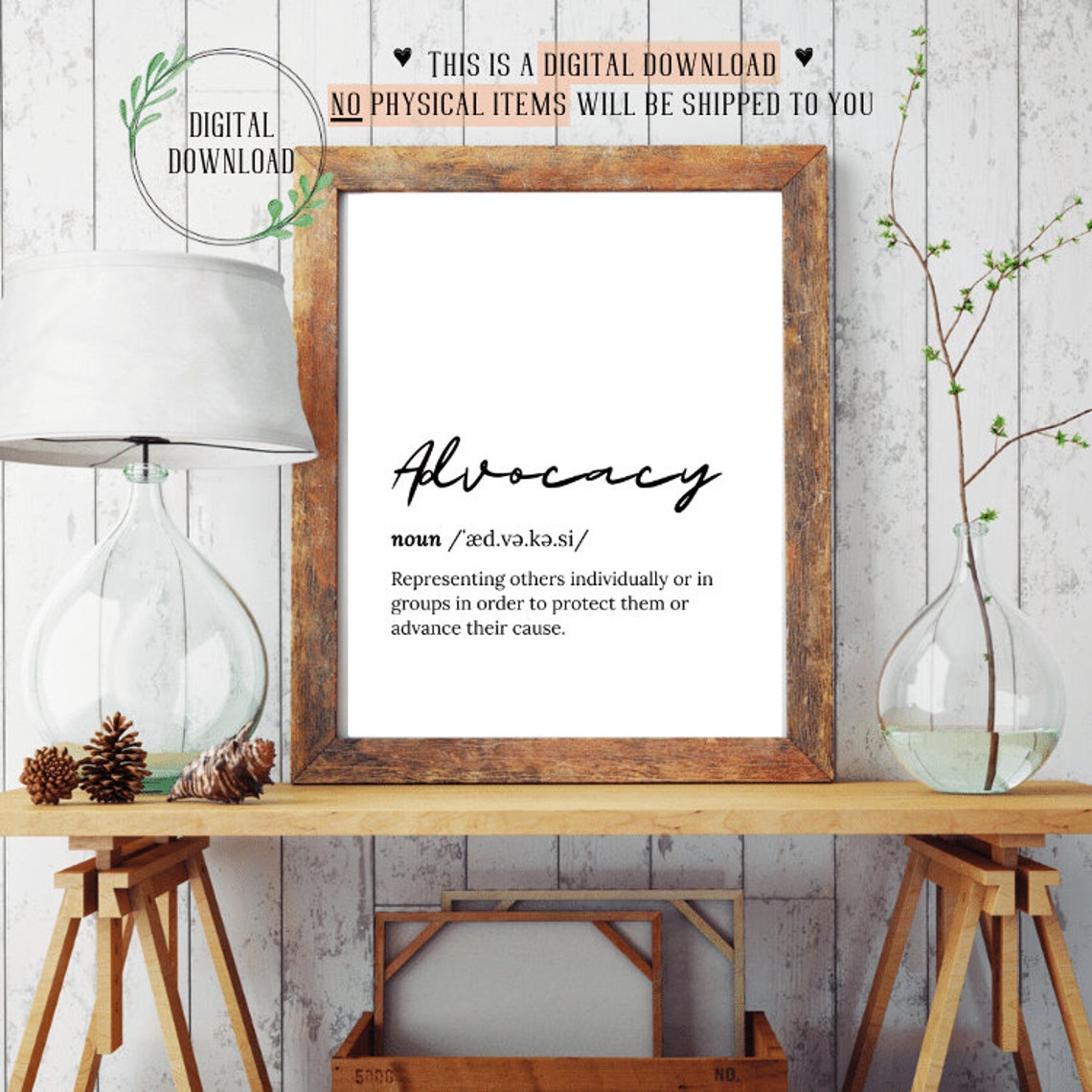 Advocacy Definition Script Typography Inspirational Word Poster - Image 3