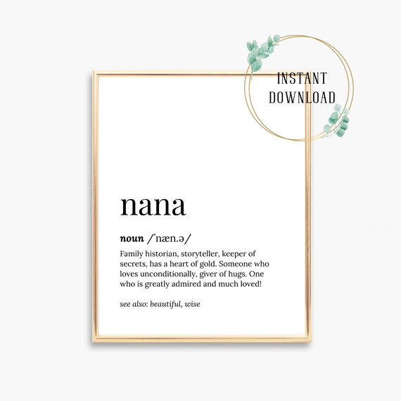 Sweet Nana Dictionary Definition Family Historian Love Gift Poster