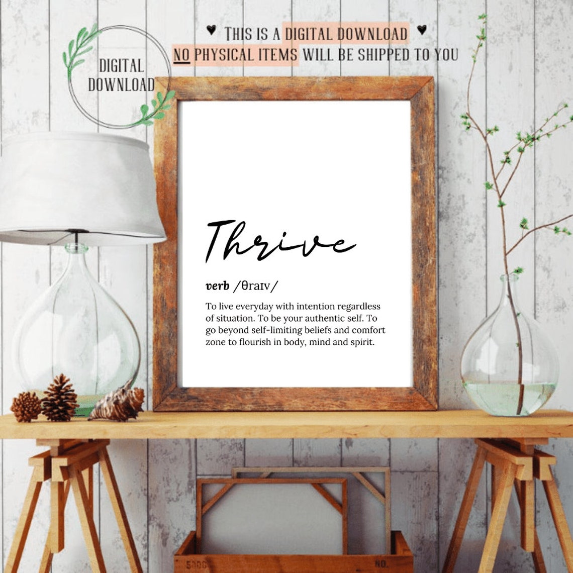 Thrive Verb Definition Script Typography Motivational Poster - Image 3