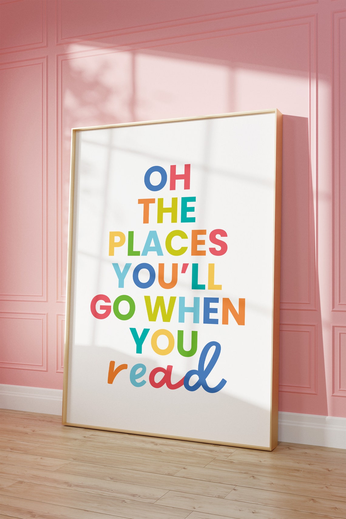 Oh The Places Youll Go When You Read Rainbow Kids Book Poster - Image 2