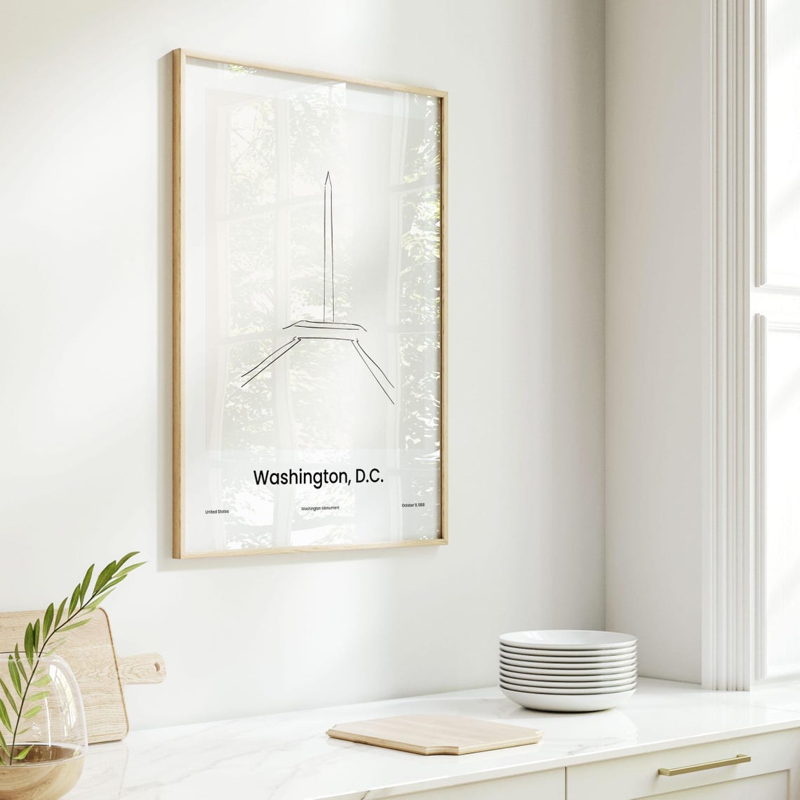 Washington DC Washington Monument Minimalist Line Drawing Poster - Image 6