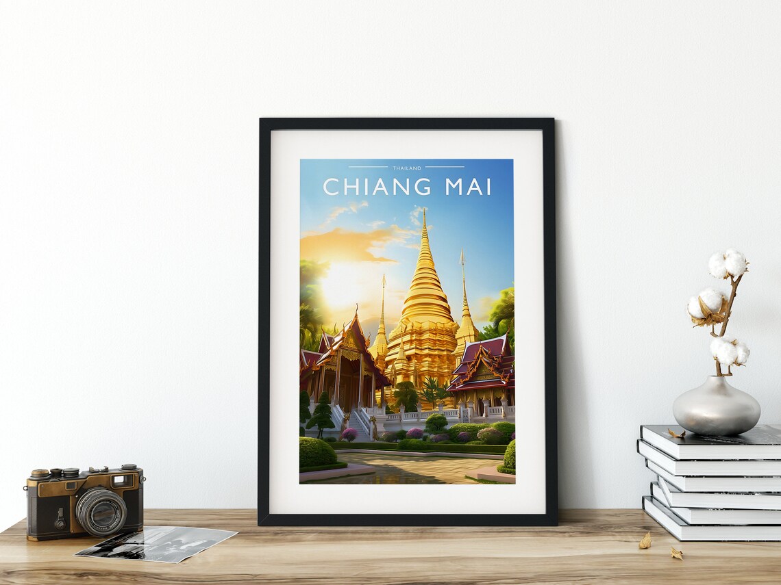 Chiang Mai Travel Poster, Thailand City Wall Decor - Image 3