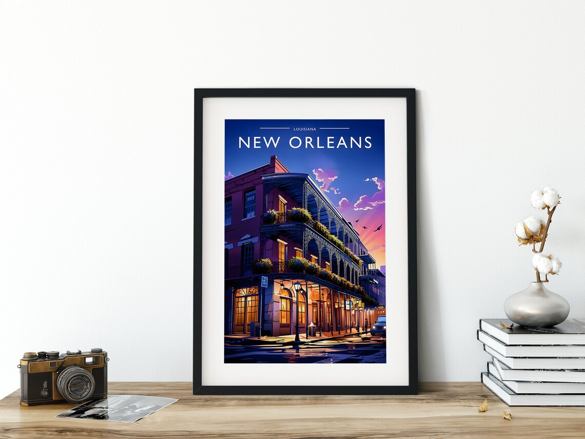 New Orleans Travel Poster, Louisiana City Art - Image 3