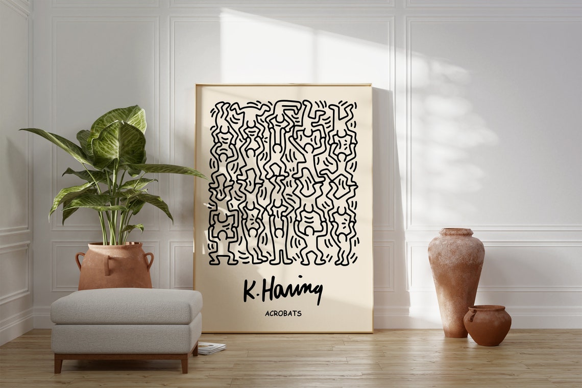 Keith Haring Acrobats Dancing Line Figures Pop Art Wall Poster - Image 4