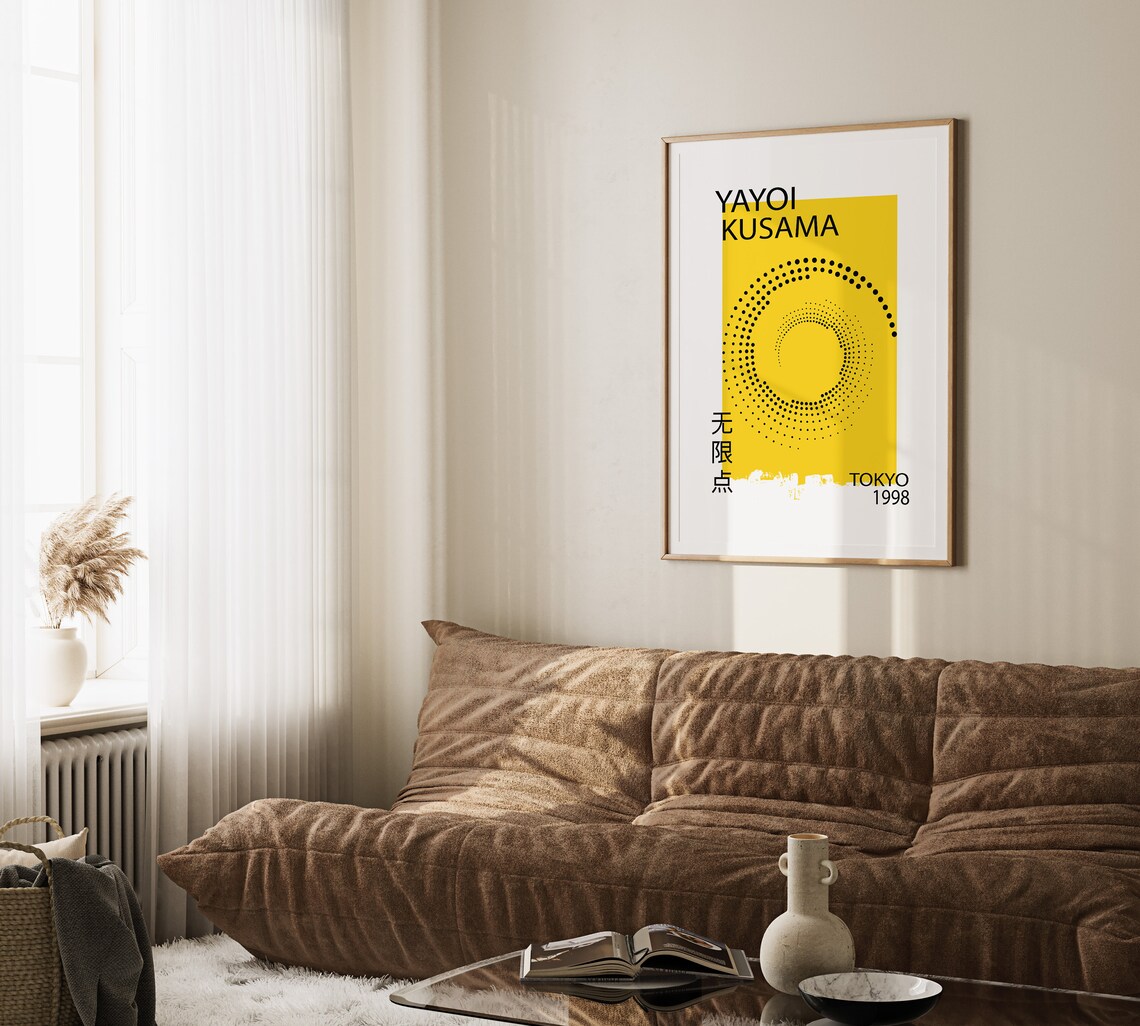 Yayoi Kusama 1998 Yellow Dotted Spiral Tokyo Gallery Art Poster - Image 2