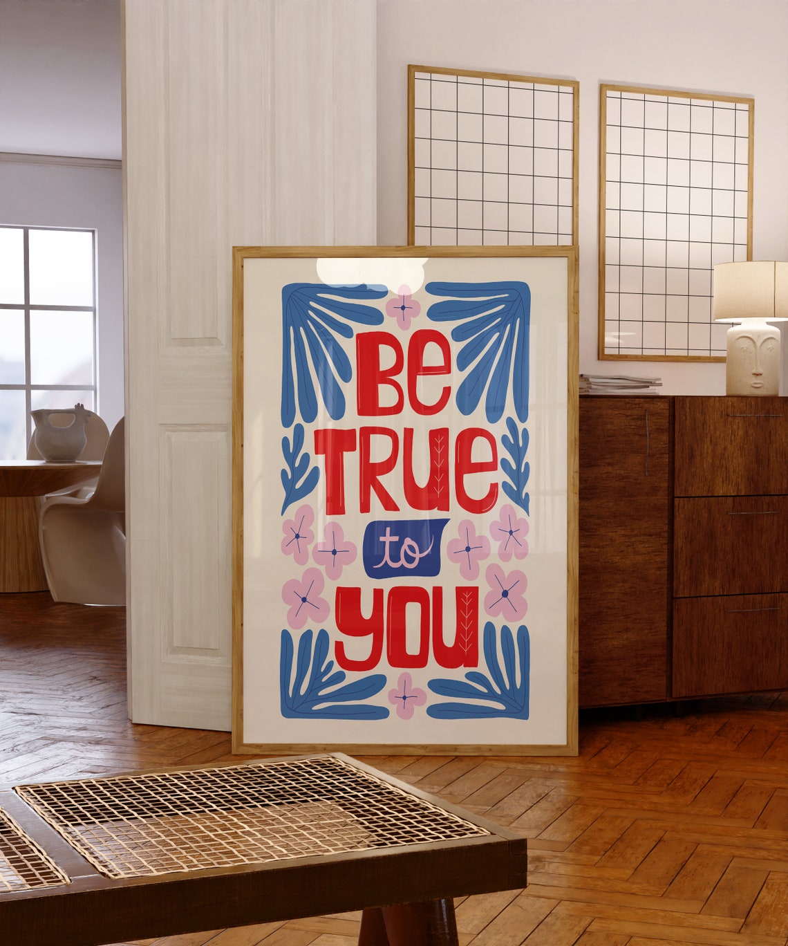 Be True To You Bold Floral Lettering Quote Decorative Poster - Image 6