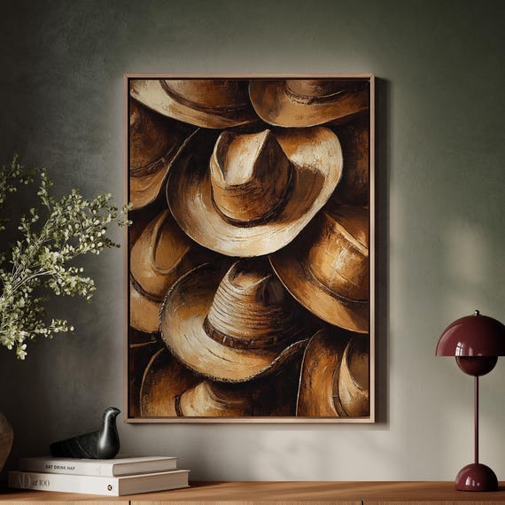 Rustic Cowboy Hat Wall Art Vintage Western Decor For Home Or Office