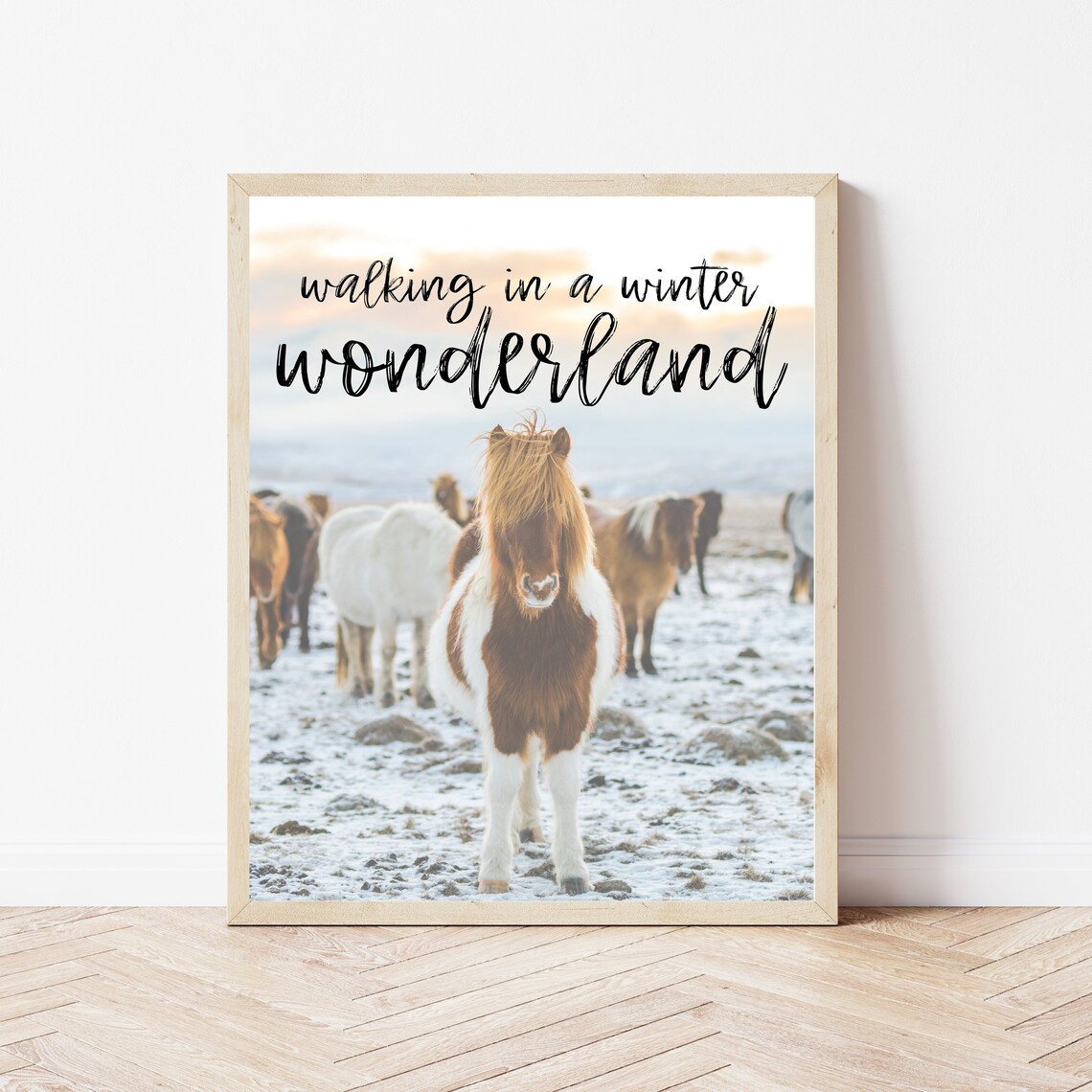 Walking In A Winter Wonderland Snowy Horse Photography Wall Art