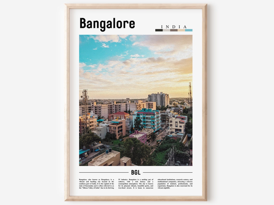 Bangalore Poster Bangalore Print Bangalore Wall Art Asia Print Asia Poster Asia Photo Minimal Travel Poster