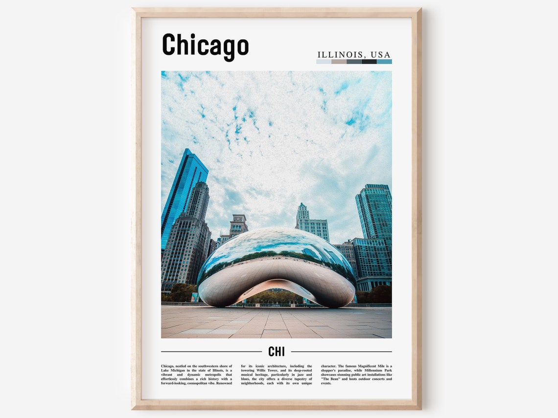 Chicago Print Chicago Poster Chicago Wall Art United States Photo United States Poster United States Print