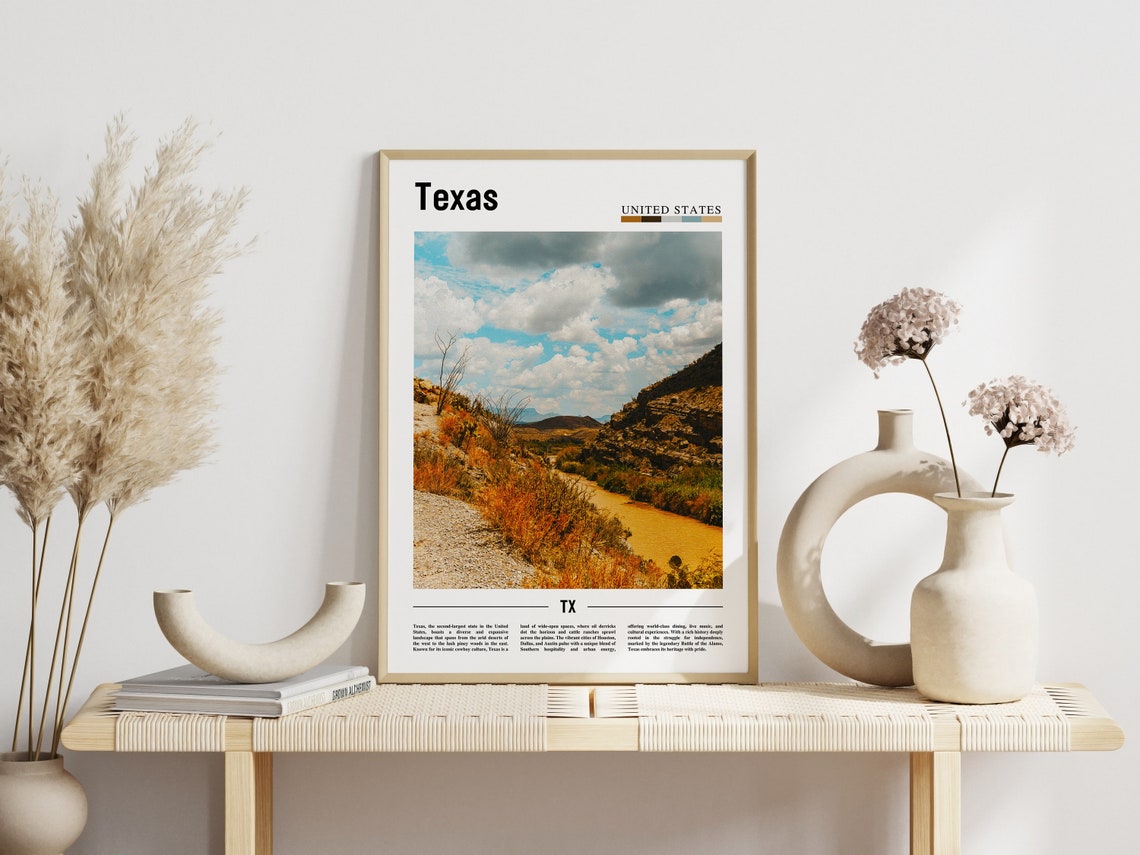 Texas United States Desert River Canyon Dramatic Clouds Poster - Image 3