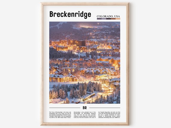 Breckenridge Colorado Snow Village Night Lights Photo Travel Poster