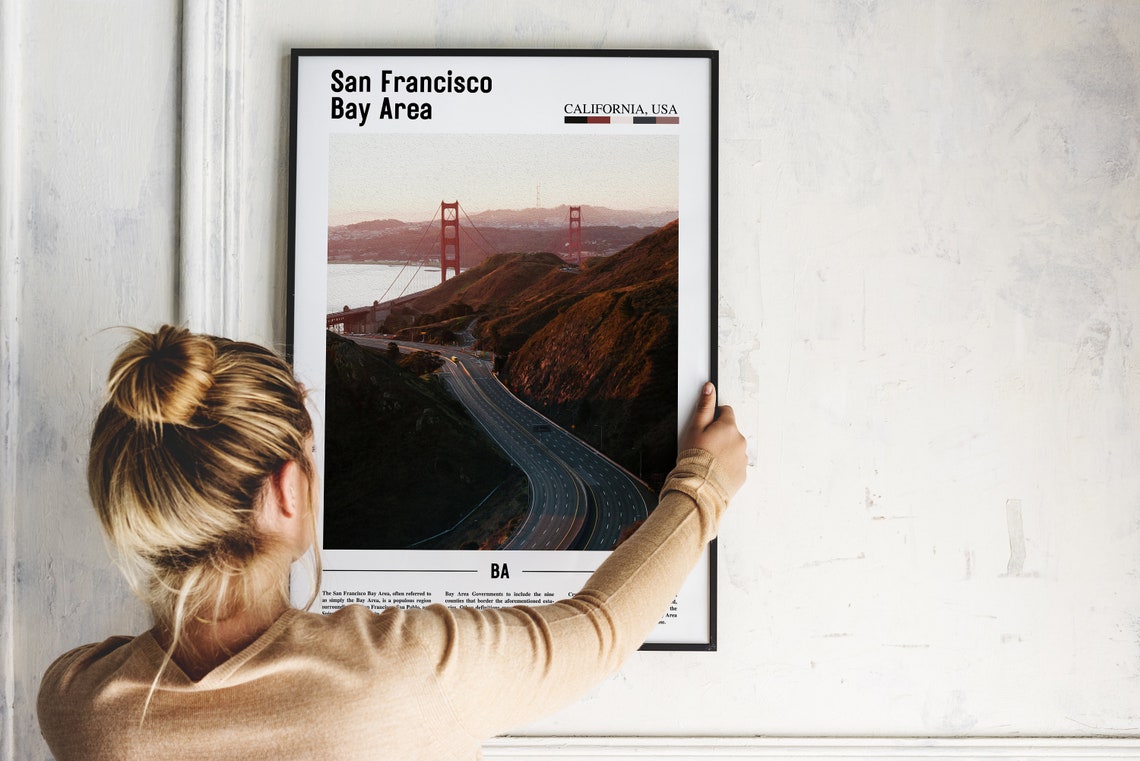 San Francisco Bay Area Golden Gate Bridge Sunset Photo Poster - Image 2