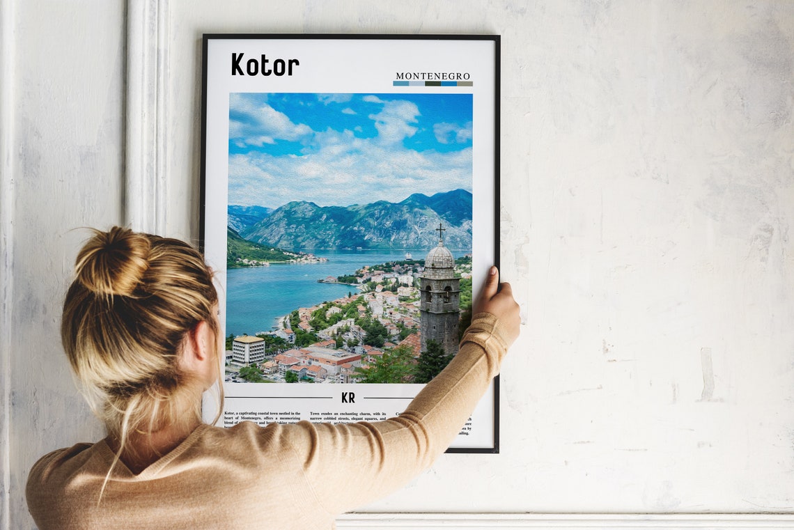 Kotor Montenegro Coastal Bay Old Town Panoramic Photo Poster - Image 2
