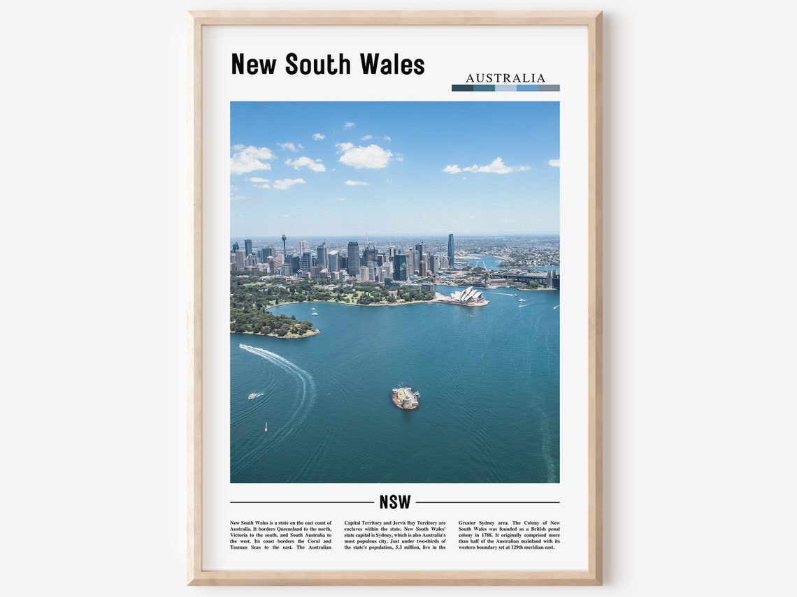 New South Wales Print New South Wales Poster New South Wales Wall Art Minimal Travel Print Minimal City Poster Oil Painting Poster