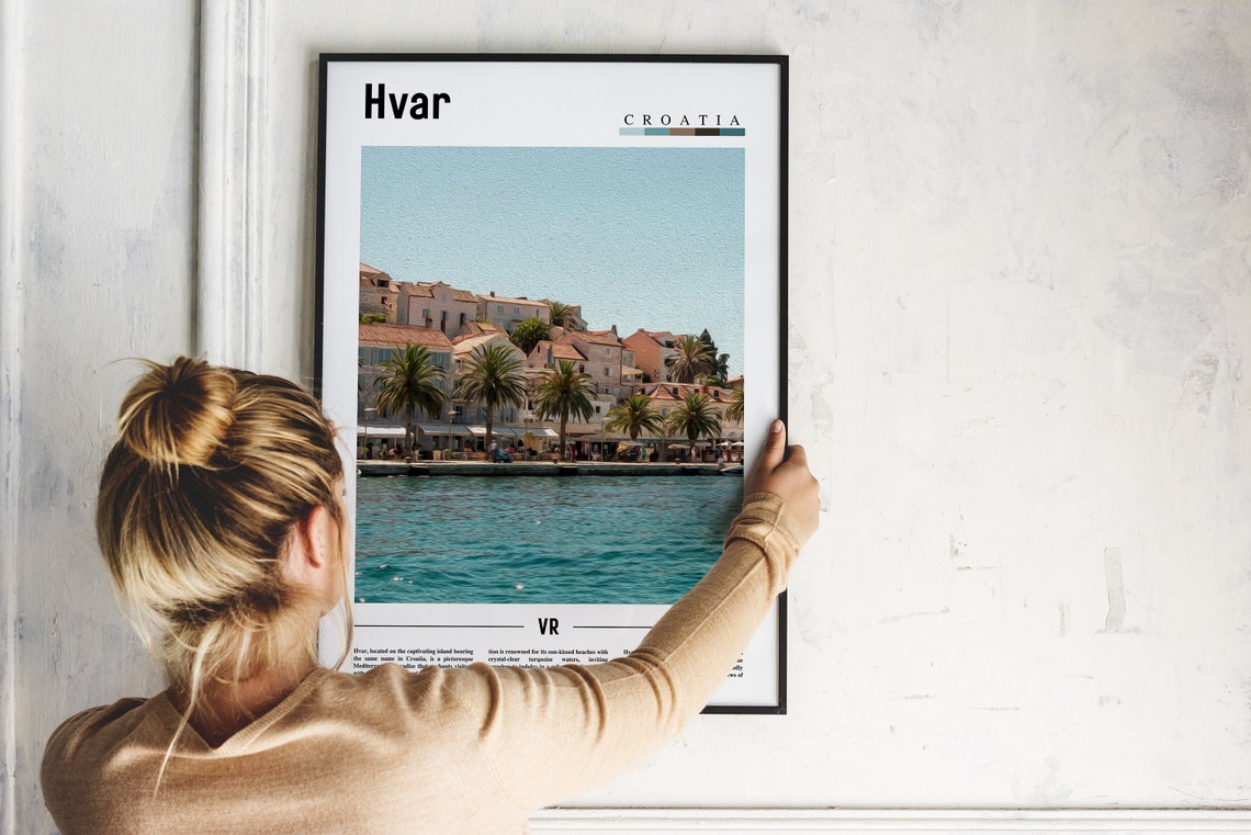 Hvar Croatia Adriatic Seaside Town Harbor Travel Photo Poster - Image 2