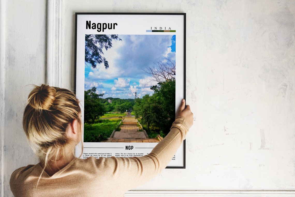 Nagpur Poster Nagpur Print Nagpur Wall Art Asia Print Asia Poster Asia Photo Minimal Travel Poster - Image 2