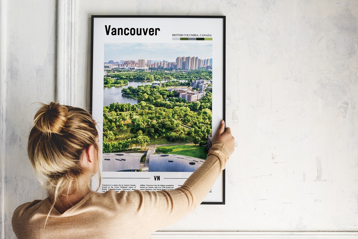 Vancouver British Columbia Canada Aerial City Photography Poster - Image 2