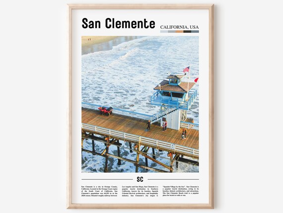 San Clemente California Pier Lifeguard Tower Beach Photo Poster