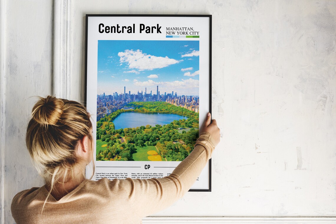 Central Park Print Central Park Poster Central Park Wall Art Oil Painting Poster City Print City Artwork Travel Artwork Travel Wall Art - Image 2