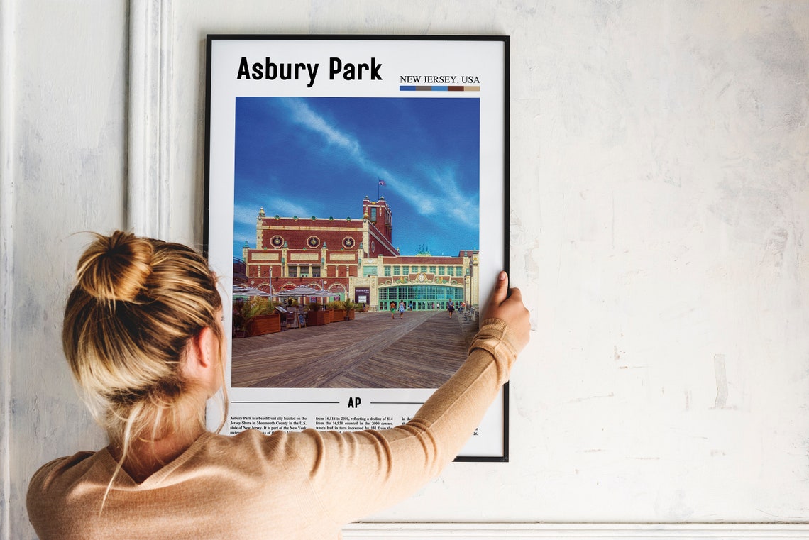 Asbury Park New Jersey Boardwalk Convention Hall Photo Travel Poster - Image 2