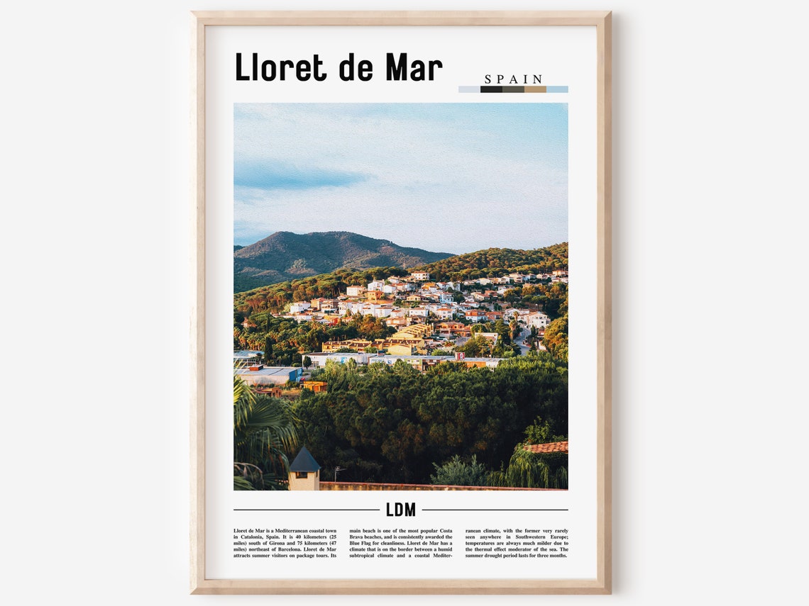 Lloret De Mar Spain Coastal Mediterranean Hillside Town Poster