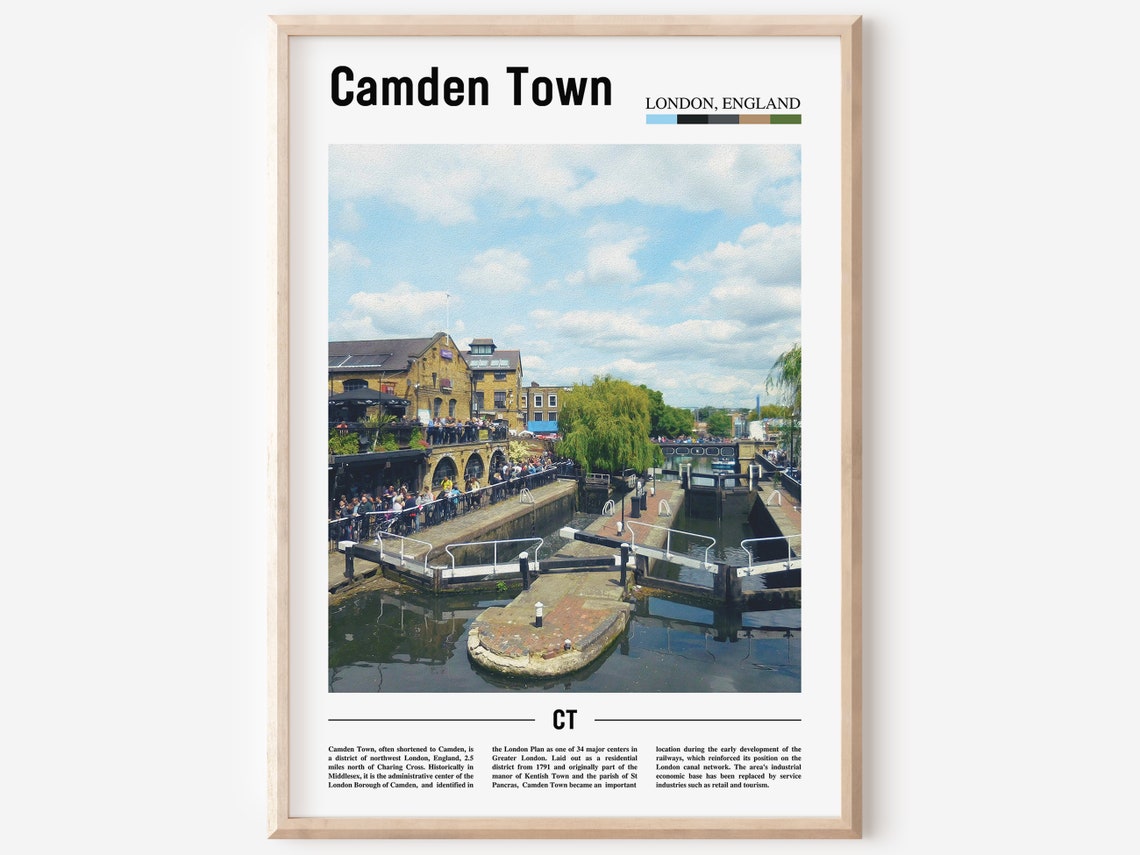 Camden Town Print Camden Town Poster Camden Town Wall Art Oil Painting Poster City Print City Artwork Travel Artwork Travel Wall Art
